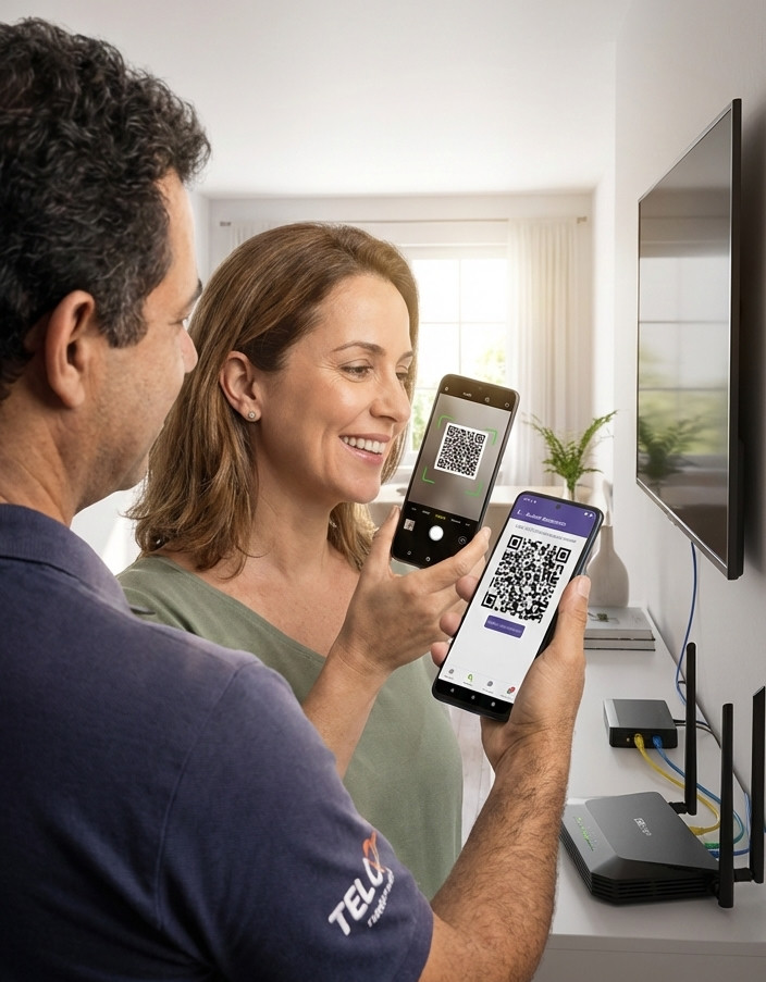 ilustracao qrcode tecnico cliente