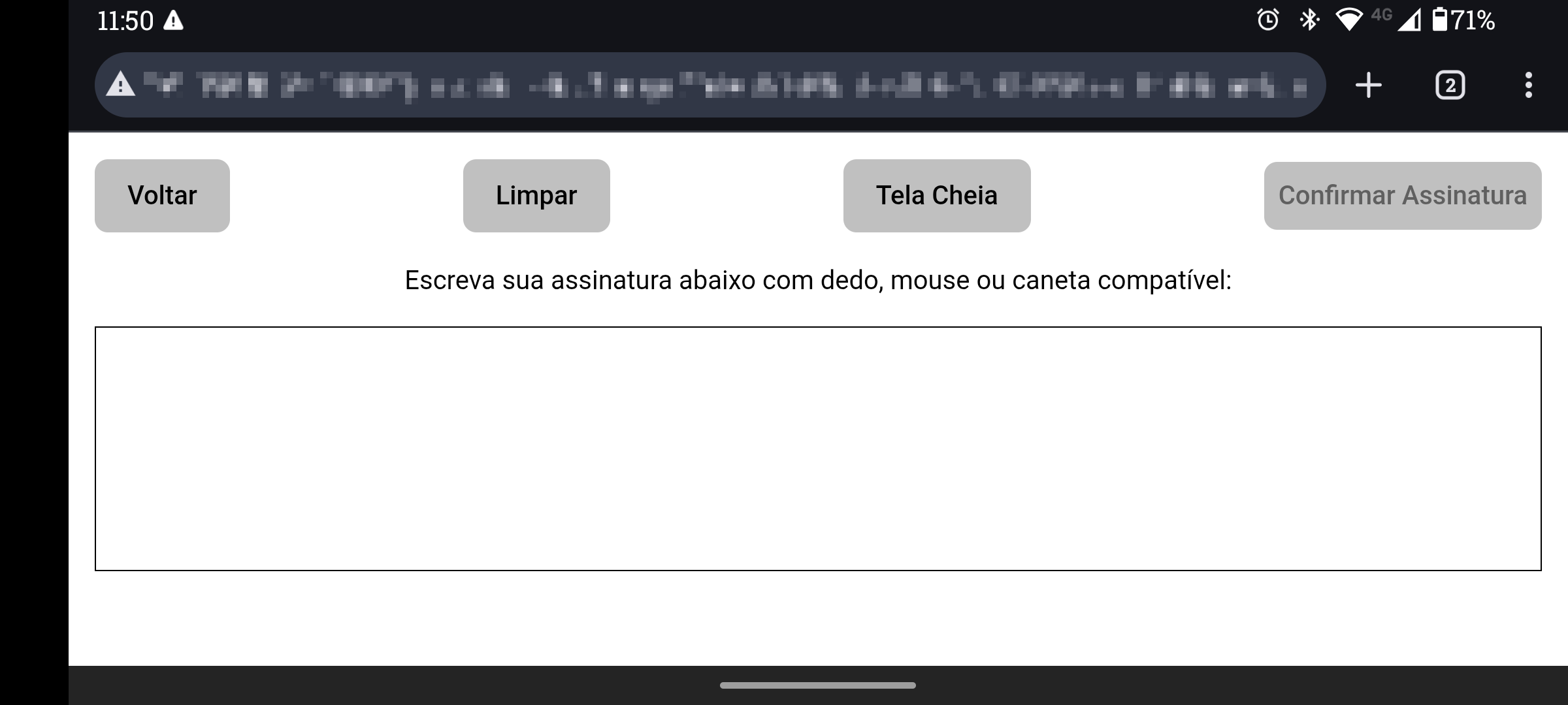 tela assinatura assinar
