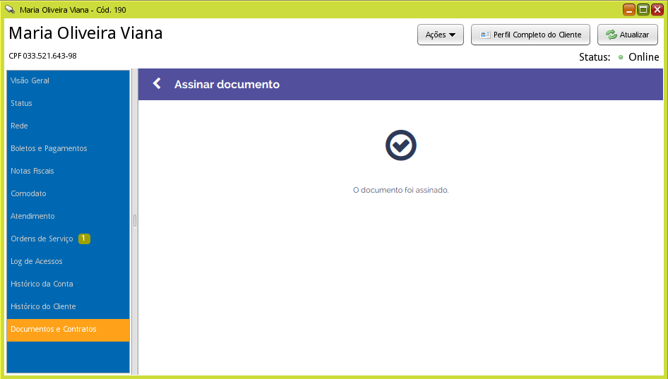 tela documento sucesso